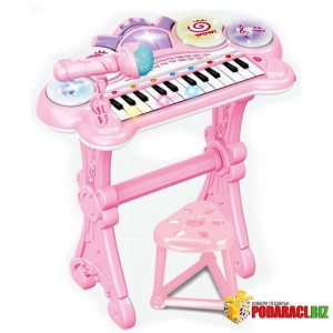 پیانو موزیکال کودک با میکروفون و چراغ