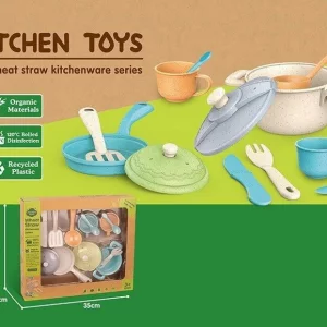 ست لوازم آشپزخانه کودک مدل ظروف آشپزخانه با الیاف طبیعی