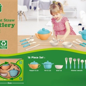 ست ظروف آشپزخانه کودک مدل DIY Kitchen با الیاف طبیعی