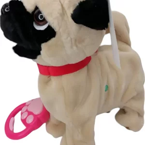 عروسک سگ کنترلی مدل Pug Puppy – عروسک متحرک و موزیکال با قلاده کنترلی
