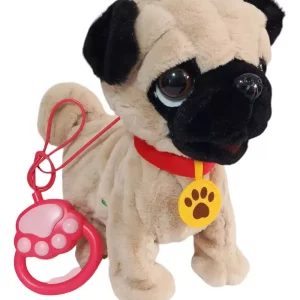 عروسک سگ کنترلی مدل Pug Puppy – عروسک متحرک و موزیکال با قلاده کنترلی