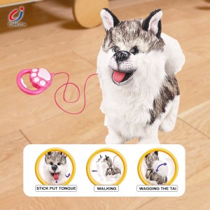 عروسک سگ کنترلی هاسکی مدل Furry Pets با قلاده و ظرف غذا – عروسک موزیکال و متحرک کودک