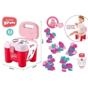 صندلی بلوک‌سازی کودک ست ۳۲ تکه لگو در صندلی چندکاره