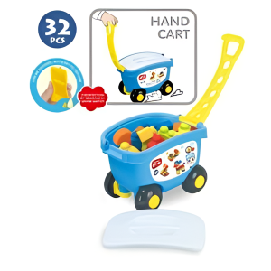 لگو نرم چرخ‌دار کودکانه ۳۲ تکه با سبد و دسته حمل