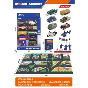 ست ماشین فلزی مدل Metal Model همراه با مت بازی شهری و اکسسوری