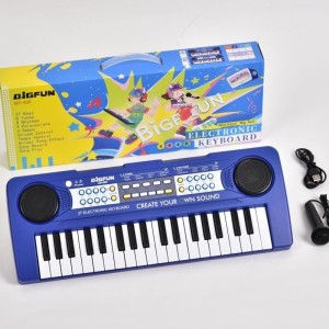 ارگ موزیکال ۳۷ کلید آبی بیگ فان (Bigfun) مدل BF-430 به همراه میکروفون