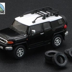ماکت ۱:۶۴  تویوتا fj cruiser مشکی Toyota FJ Cruiser with extra wheels black BM C