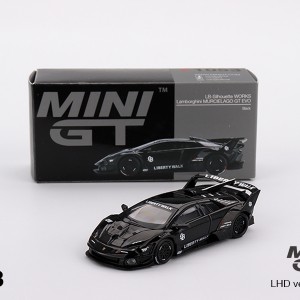 ماکت ۱:۶۴ لامبورگینی Lamborghini LB-Silhouette WORKS MURCIELAGO GT Evo Black ,Mini GT