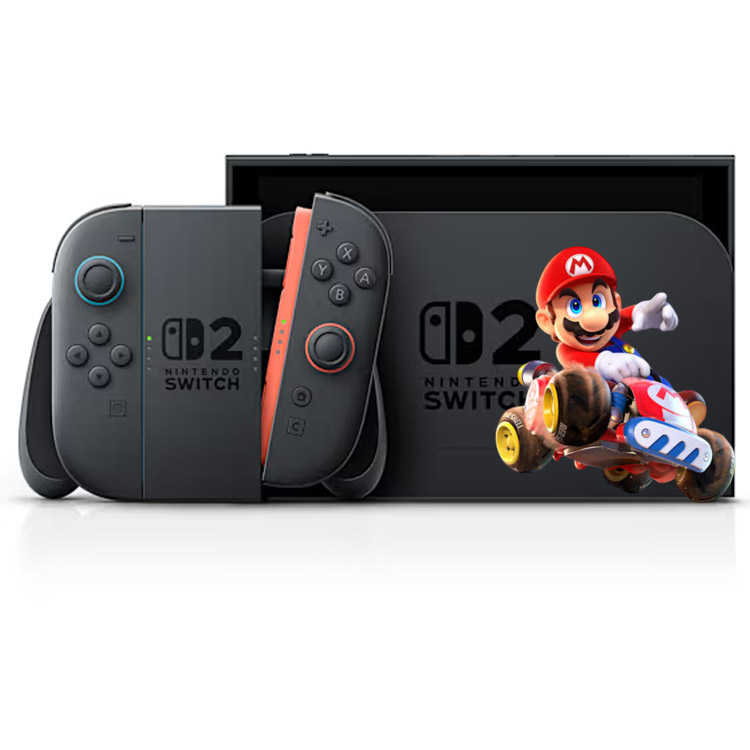 خرید کنسول نینتندو سوییچ 2 مشکی به همراه بازی Mario Kart World