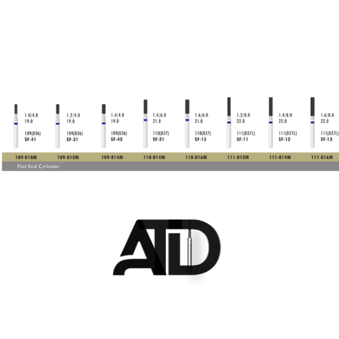 فرز  الماسه دور آبی  ATD Flat End Clylinder