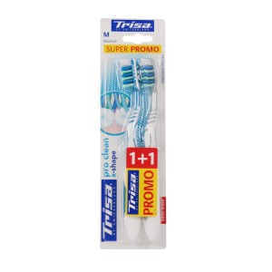مسواک دوتایی سوپر پرومو مدل پروکلین ایکس شیپ تریزاTrisa Super Promo Pro Clean X Shape Dual Toothbrush