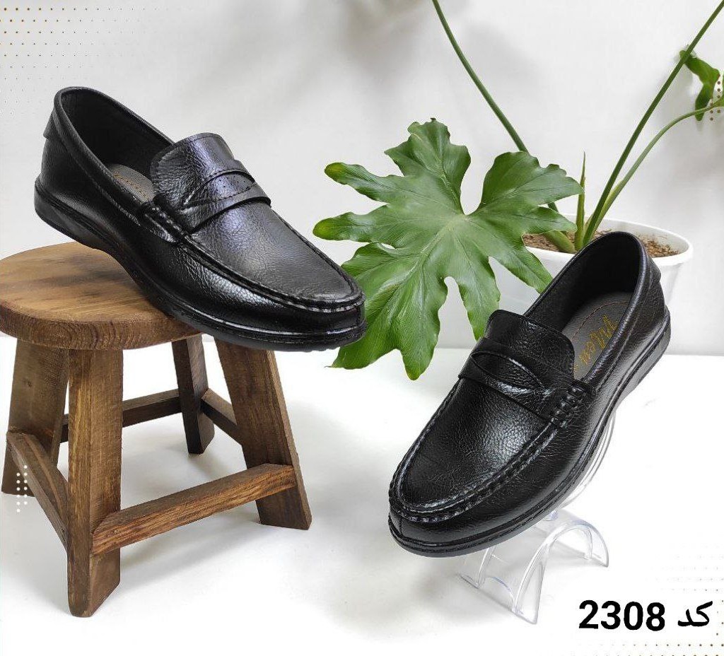 حراج ویژه کفش کالج مجلسی مردانه و پسرانه چرمی و بادوام زیره سبک و راحت شیک مشکی