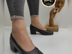 کفش اداری راحتی  زنانه مشکی  مدل  پانیا جدید لژدار ارسال رایگان درب منزل خرید کفش اداری زنانه