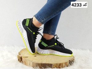 خرید اینترنتی اصفهان کفش ست  اسپرت مخصوص پیاده روی مردانه زنانه فوق العاده شیک و راحت  مدل جورابی اسچیکرز رنگ مشکی زرد