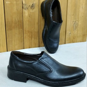 حراج ویژه  کفش مجلسی مردانه چرم طبیعی تبریز طبی مشکی سگکی با ارسال رایگان کد 2340