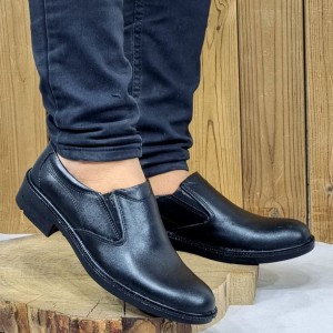 تخفیف ویژه کفش مجلسی مردانه چرم طبیعی تبریز طبی مشکی زیره تزریق با ارسال رایگان کد 2330