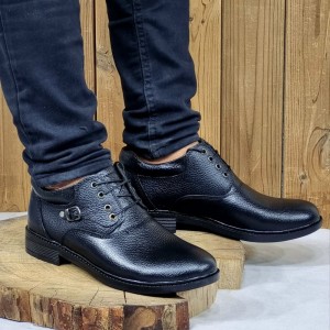 اف ویژه کفش مجلسی مردانه چرم طبیعی تبریز طبی مشکی  با ارسال رایگان کد 2331