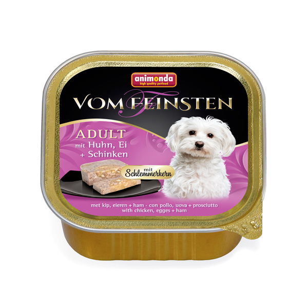 خوراک کاسه‌ای ووم فیستن مغزدار حاوی گوشت مرغ، تخم مرغ و گراز مخصوص سگ بالغ ۱۵۰gr