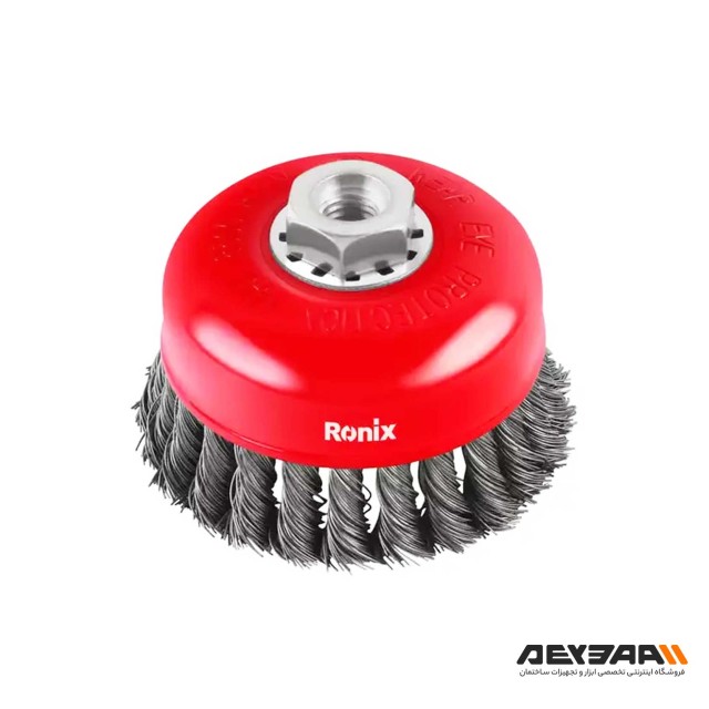 فرچه سر دریلی کاسه ای بافته رونیکس مدل RH-9943 سایز 100 میلی متری