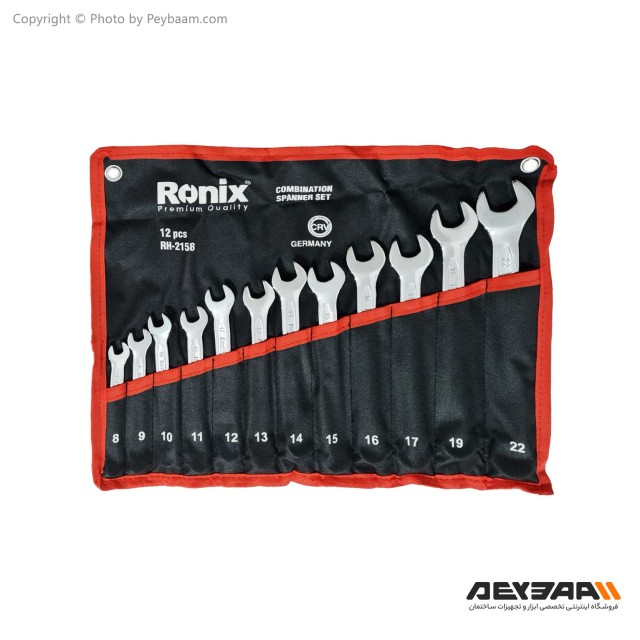 مجموعه 12 عددی آچار تخت و رینگی رونیکس مدل RH-2158