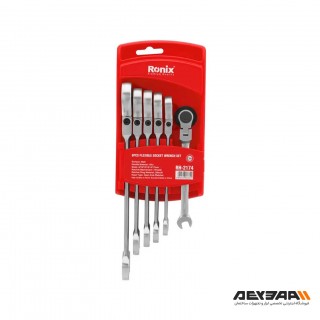 مجموعه 6 عددی آچار جغجغه ای دسته تاشو رونیکس مدل RH-2174