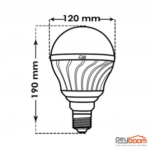 لامپ ال ای دی حبابی 40 وات پارس شعاع توس مدل BULB پایه E27
