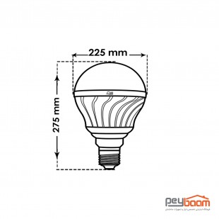 لامپ ال ای دی حبابی 100 وات پارس شعاع توس پایه E40
