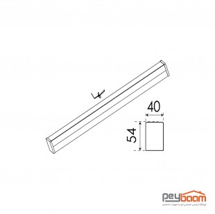 چراغ خطی ال ای دی 40 وات پارس شعاع توس مدل سها طول 120 سانتی متر