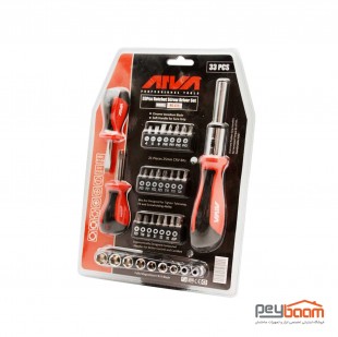 مجموعه 33 عددی پیچ گوشتی جغجغه ای آروا مدل 4516