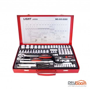 مجموعه 80 عددی آچار بکس لایت مدل GO-8080