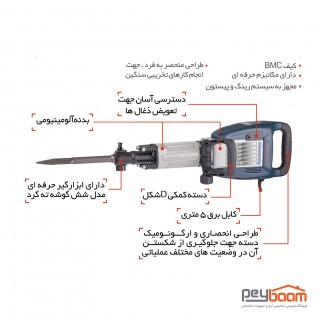 بتن کن و چکش تخریب توسن پلاس مدل 6016DH