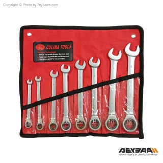 مجموعه 8 عددی آچار تخت و رینگی جغجغه ای OULIMA مدل T6-19