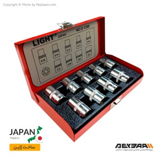 مجموعه 9 عددی آچار بکس شش گوش لایت مدل E-1200