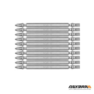 سری پیچ گوشتی یکسر چهارسو و یکسر دوسو بلند نووا مدل NTB 1190 بسته 10 عددی