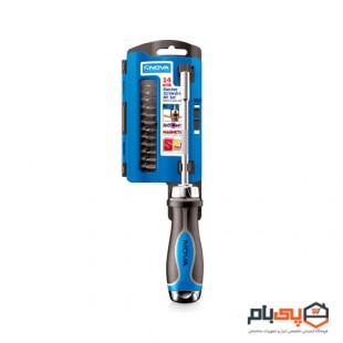 مجموعه 14 عددی سری پیچ گوشتی جغجغه ای نووا مدل NTS 1330