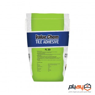 چسب کاشی پودری ولیوکم استاندارد غفاری مدل FL 20 وزن 20 کیلوگرم