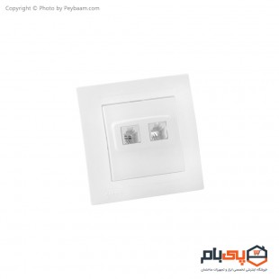 پریز تلفن دو سوکت ثابت الکتریک مدل پاور