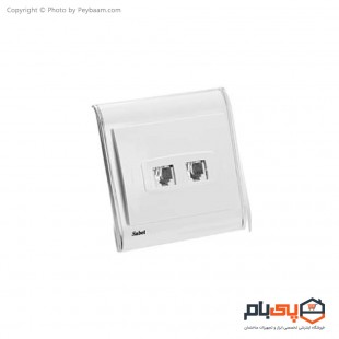 پریز تلفن دو سوکت ثابت الکتریک مدل پرشین