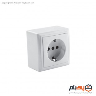 پریز برق ارت دار ثابت الکتریک مدل روکار