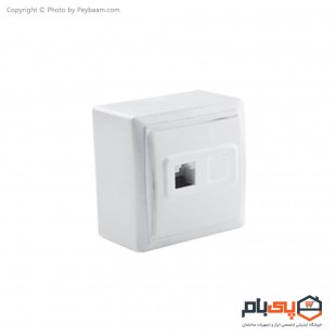 پریز تلفن دو سوکت ثابت الکتریک مدل روکار
