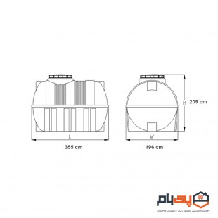مخزن آب افقی طبرستان حجم 10000 لیتر مدل 1031571