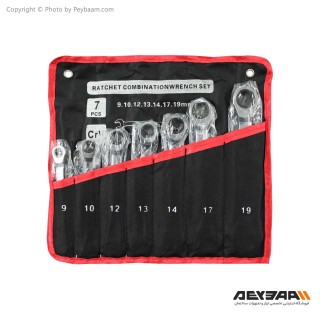 مجموعه 7 عددی آچار تخت و رینگی جغجغه ای RCS مدل T9-19