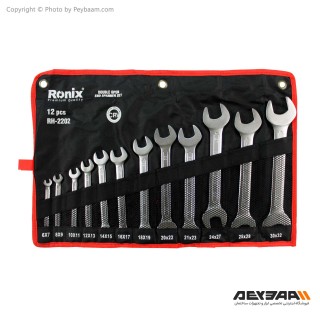 مجموعه 12 عددی آچار دوسر تخت رونیکس مدل RH-2202