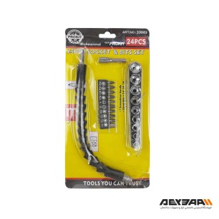 مجموعه 24 عددی رابط و سری پیچ گوشتی پروکیت مدل 33005