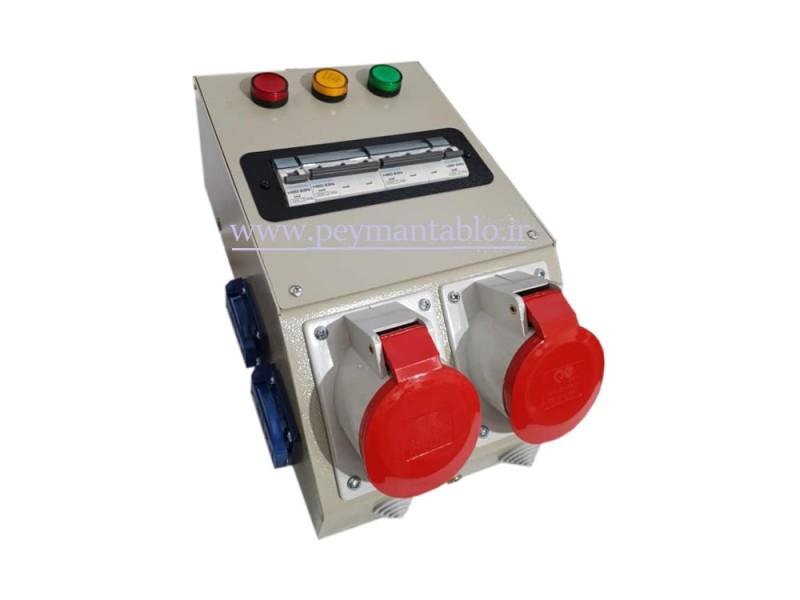جعبه پریز کارگاهی تک و سه فاز (IP66) آمپراژ 32 آمپر (بدنه فلزی)سیم کشی شده