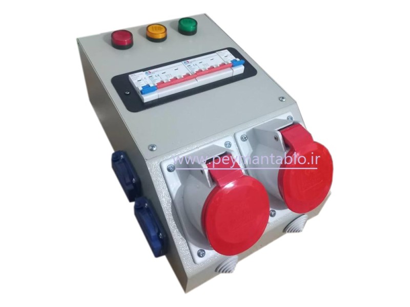 جعبه پریز کارگاهی تک و سه فاز (IP66) آمپراژ 32 آمپر (بدنه فلزی)سیم کشی شده
