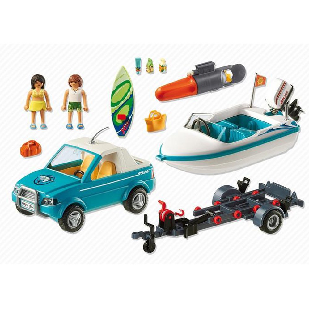 playmobil boat and car