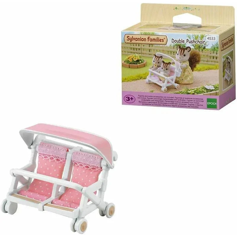 اسباب بازی کالسکه دوقلو سیلوانیان فامیلیز Sylvanian Families مدل Double Pushchair کد 4533