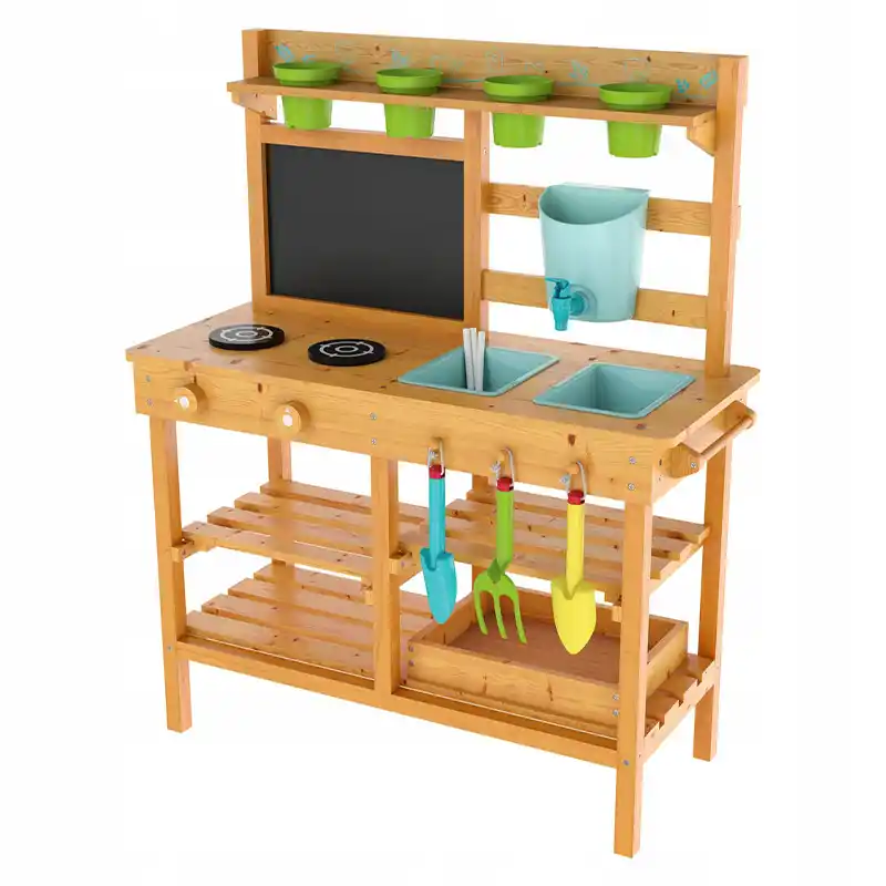 آشپزخانه چوبی و میز باغبانی کودک کد 374088