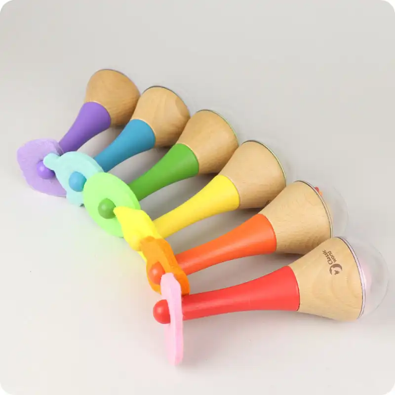 جغجغه چوبی رنگین کمانی کلاسیک ورلد Classic World Rainbow Maracas مدل 40527